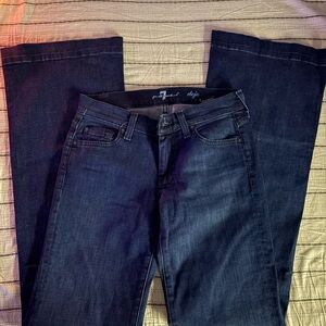7 For All Mankind Blue Flare Wide Leg Jeans